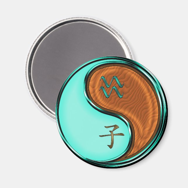 Íman Aquário & Rato de Madeira (Front/Back)