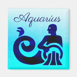 Íman Aquário - Símbolo Zodiac Azul
