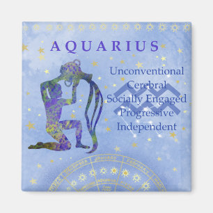 Íman Aquarius azul-zodíaco