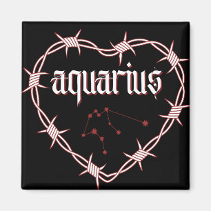 Íman Aquarius Constulation Gothic Barbed Wire Design