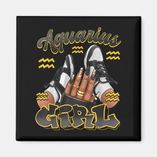 Íman Aquarius Girl Birthday Afro Queen Zodiac