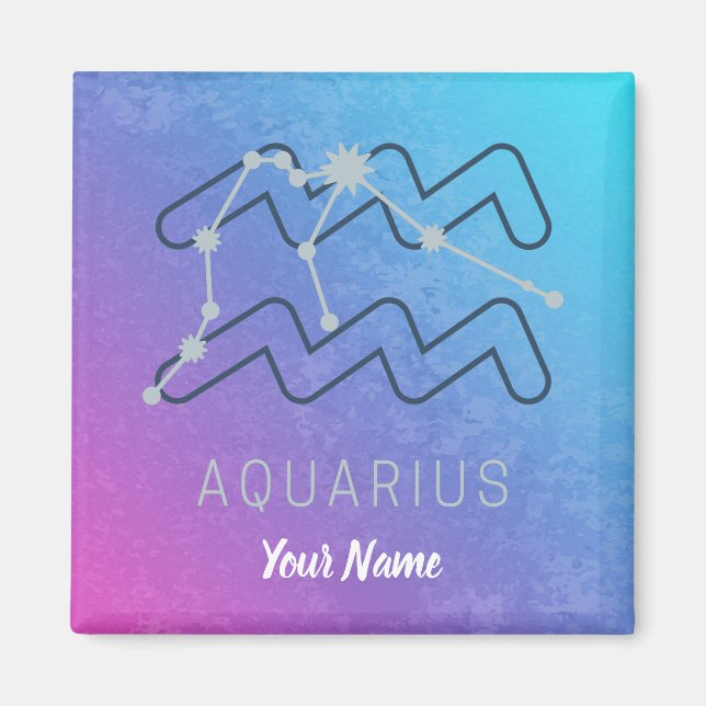 Íman Aquarius Zodiac - Sinal de Estrela - Constelação d (Frente)