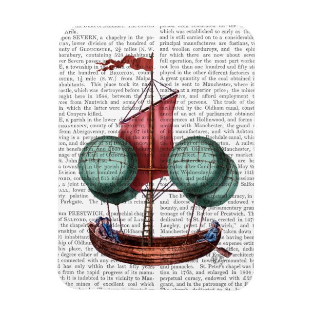 Íman Ar quente com balão de ar quente com vela vermelha (Vertical)