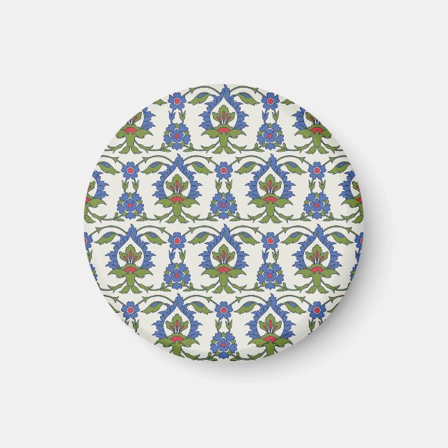 Íman Árabe Tradicional: Iznik Azulejo Invisível. (Frente)