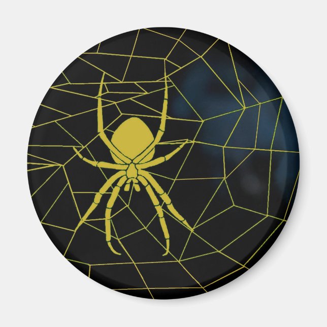 Íman Aranha amarela na teia, webbing (Frente)