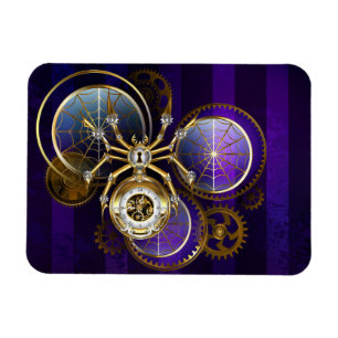 Íman Aranha Steampunk no fundo roxo