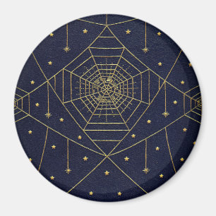 Íman Aranha-teia e estrelas pretas e douradas
