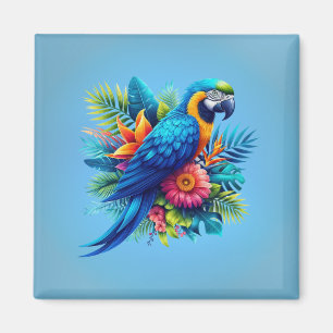 Íman Arara tropical azul-colorida