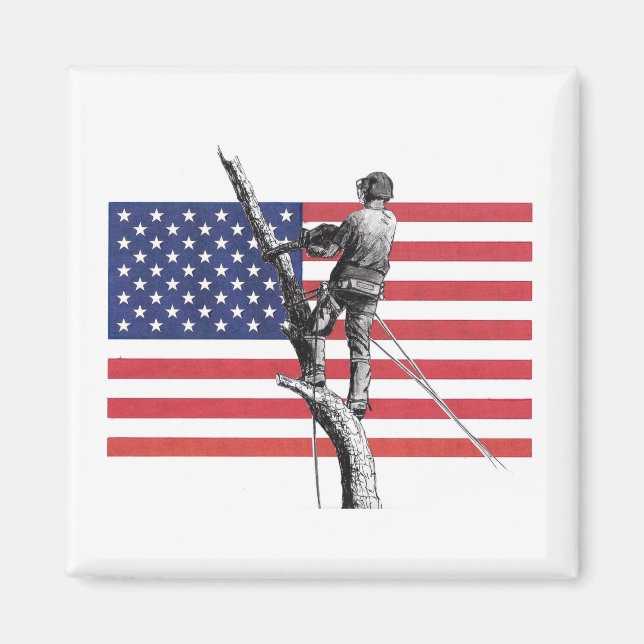 Íman Arborista Americano Cirurgião Árvore Chainsaw Magn (Frente)