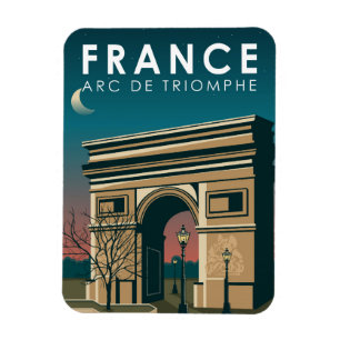 Íman Arc de Triomphe França Retro Viagem Art Vintage