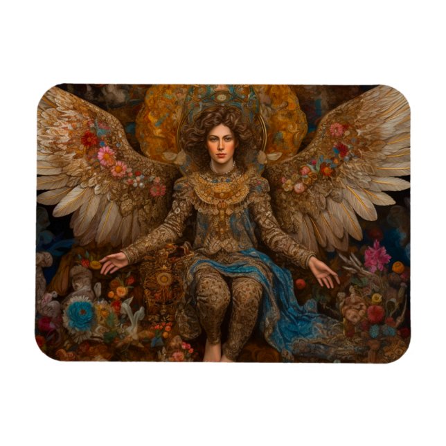 Íman Archangel Michael sentado em um trono (Horizontal)