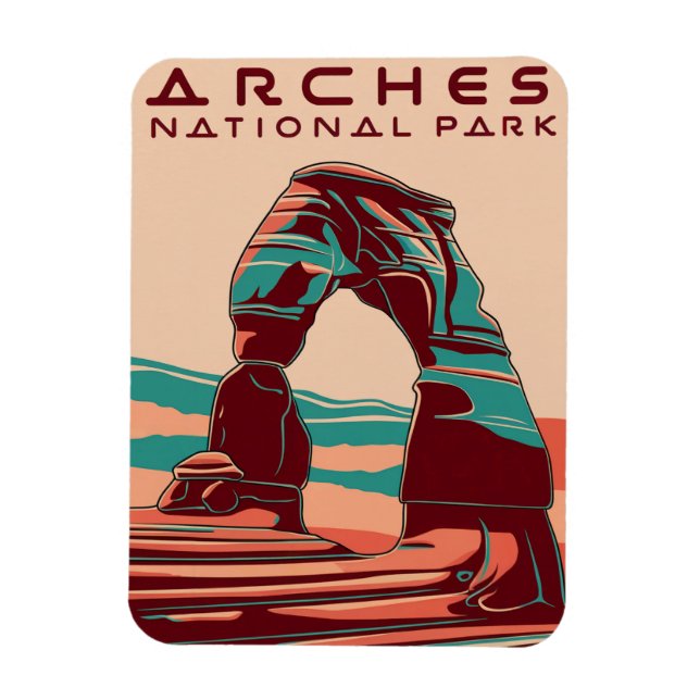 Íman Arches National Park Retro Abstrato (Vertical)