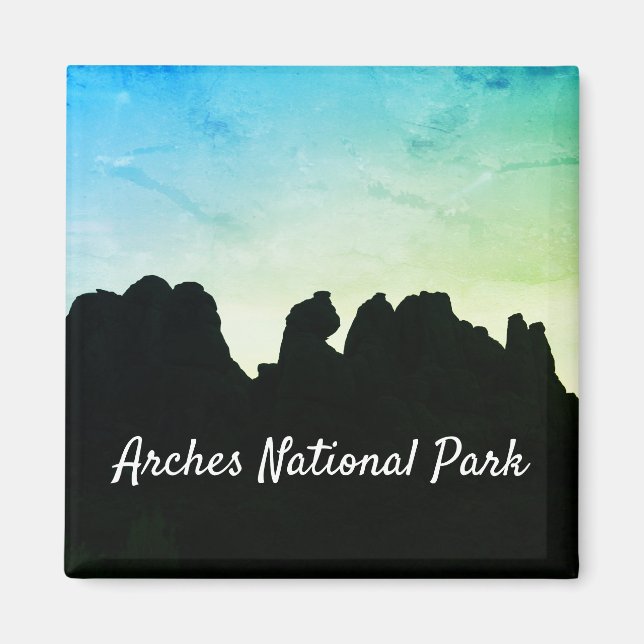Íman Arches National Park Silhouette Magnet (Frente)