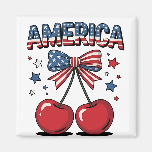 Íman Arco americano de Cherry Aestic EUA Flag (Frente)