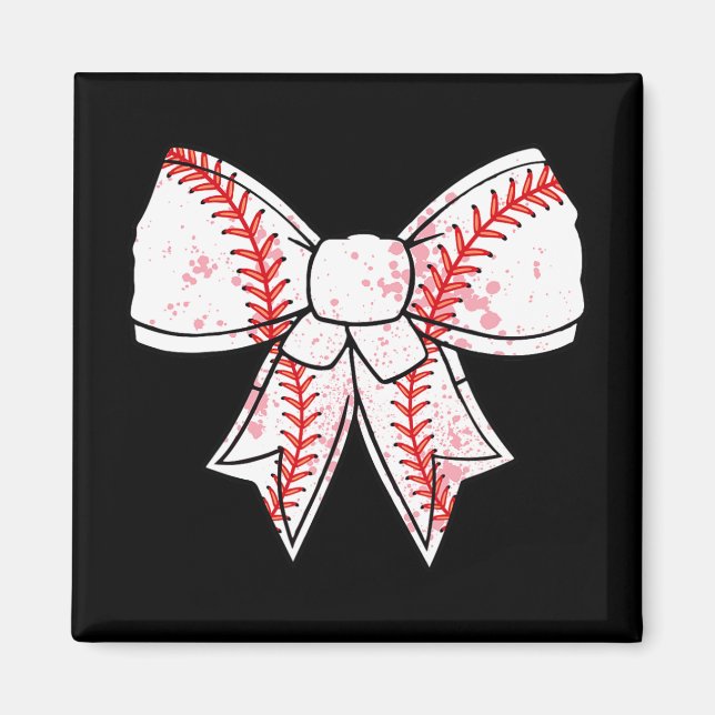 Íman Arco Coquette Baseball Mama Dia de as mães Mulhere (Frente)