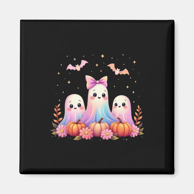 Íman Arco de coquete fantasma do Halloween Cai Pumpkin  (Frente)
