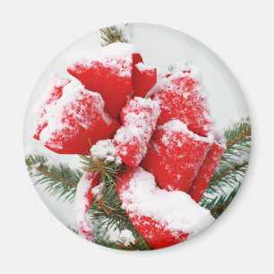 Íman Arco de Feriado Vermelho Duado com Neve   Natal