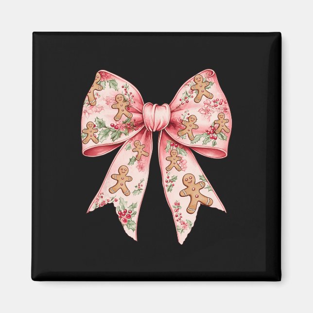 Íman Arco de Natal cor-de-rosa Coquette Xmas Gingerbird (Frente)