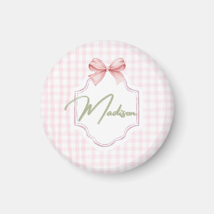 Íman Arco do Madison Baby Girl Personalizado &Gingham