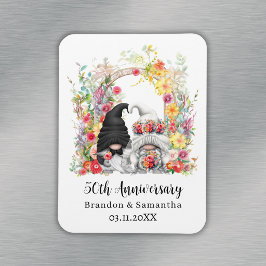 Íman Arco Floral Personalizado de Gnome para Aniversári