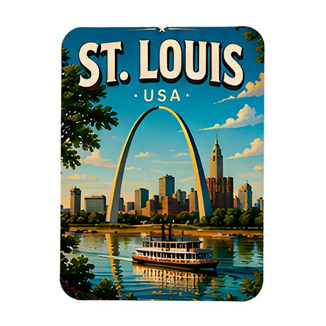 Íman Arco Gateway de St. Louis Skyline (Vertical)