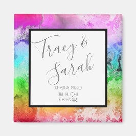 Íman Arco-íris Álcool Ink Aquarela Salvar Data