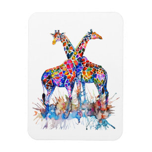 Íman Arco-Íris Colorido Cana-d-Água Girafas