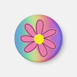 Íman Arco-íris com Flor Rosa