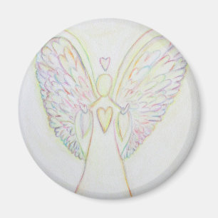 Íman Arco-Íris Corações Branco Anjo Magnet