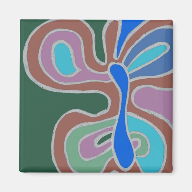 Íman Arco-Íris Flutterfly Invertido Magnet (Frente)