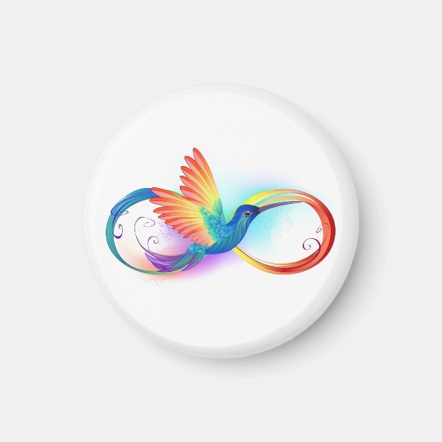 Íman Arco-íris Hummingbird com símbolo Infinito (Frente)