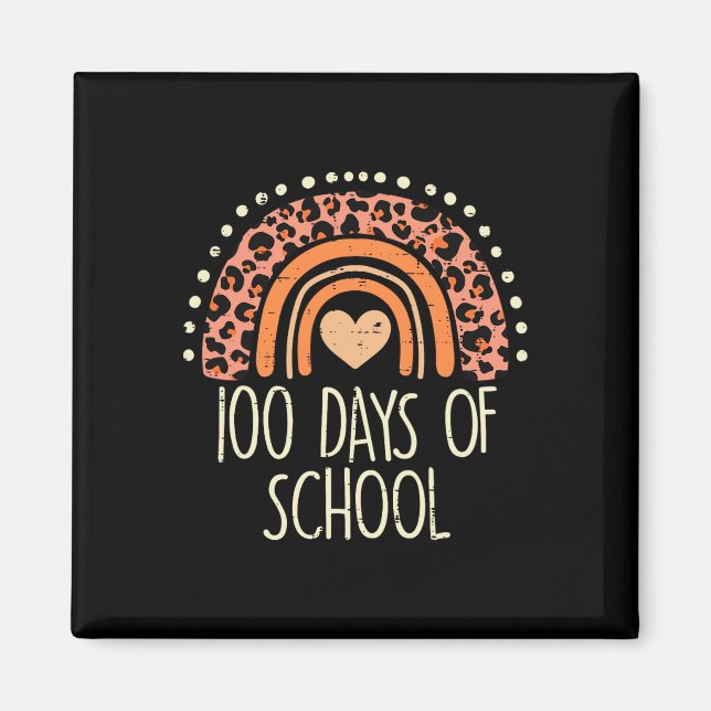 Íman Arco-íris Leopardo 100 Dias Escola Fofo 100º Dia C (Frente)