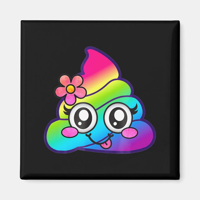 Íman Arco-íris Op Emoji Unicórnio Cute O Flor Silly  (Frente)