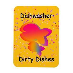 Íman Arco-Íris Peixe DESHWASHER Pratos Sujos Amarelo