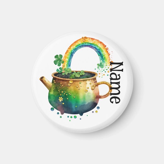 Íman Arco-íris personalizado do dia de São Patrício (Frente)