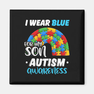 Íman Arco-Íris Quebra-cabeça Autismo Eu Visto Azul Para
