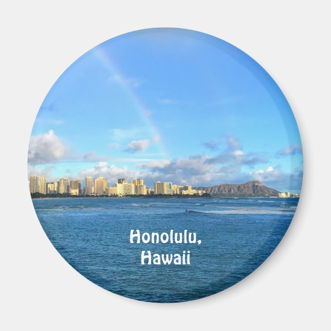 Íman Arco-íris sobre Honolulu, Havaí (Frente)