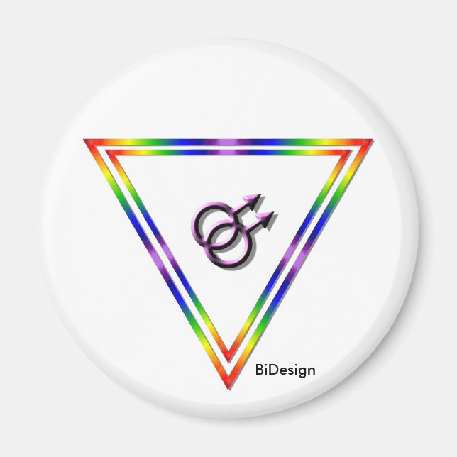 Íman Arco-íris Triângulo Masculino/Masculino (Frente)
