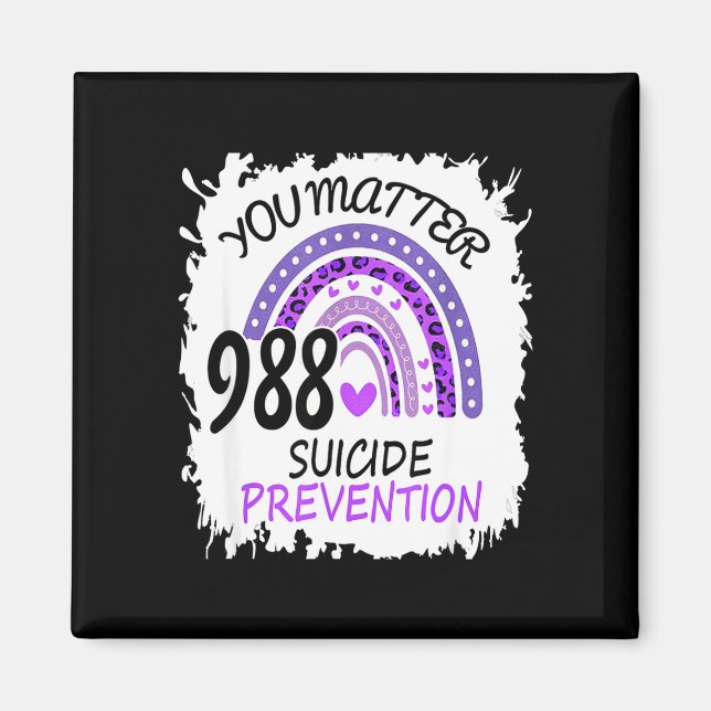 Íman Arco-íris você 988 prevenção banda colorida  (Frente)
