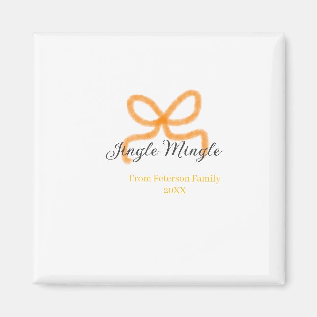 Íman Arco laranja jingle Mingle retrô boho nome data fa (Frente)