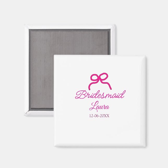 Íman Arco PINK nome mínimo bridesmaid ano de presente (Front/Back)