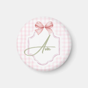Íman Arco rosa personalizado Ava e Impressão Gingham