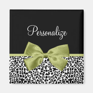 Íman Arco Verde Primavera de Impressão Leopard Bonito