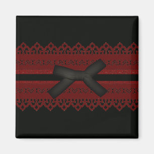 Íman Arco vermelho gótico legal do preto do laço de