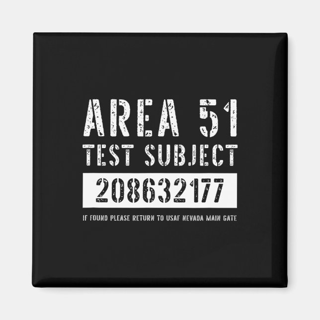 Íman Área 51 Testes Assunto 2177 Hallowee de rapto de A (Frente)