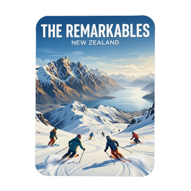Íman Área de Esqui The Remarkables Nova Zelândia (Vertical)