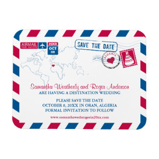 Íman Argélia Airmail Weding Date sz 3x4