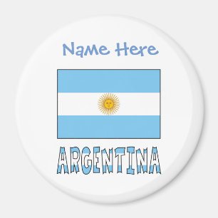 Íman Argentina Bandeira Argentina Azul Personalização