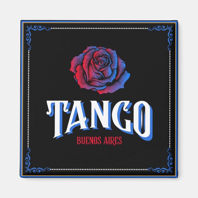 Íman Argentino Tango Buenos Aires Fileteado Porteño (Frente)