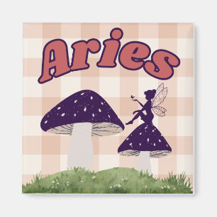 Íman Aries Cottagecore Aestética Fairy Mushroom Art